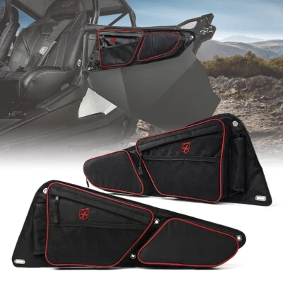 UTV Front Side Storage Door Bags w/ Knee Pad for Polaris RZR XP 1000 900 Turbo S - Image 1 of 4
