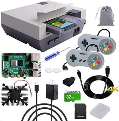 Retroflag NESPI CASE, Raspberry Pi 4B+, 256Gb SD Card, 2x Controllers Retro Kit  - Image 1 of 4