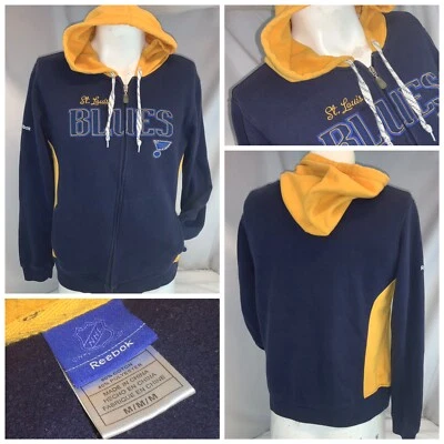 Chaqueta con Capucha St. Louis Blues Reeboke S M Hombres Azul Algodón Poli Cremallera YGI G0-341 Foto 1 de 4