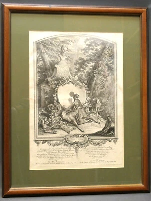 Kupferstich Johann Elias Ridinger "Virtute et Ingenio" 1768 Maß 39,5 x 27,0 cm - Bild 1 von 4