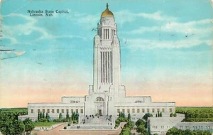 Cartolina Nebraska 1928 Lincoln State Capitol - Foto 1 di 2