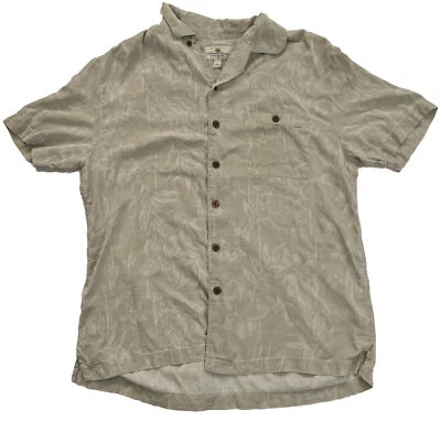 Camisa Island Shores Para Hombres 100% Seda Bolsillo Abotonable Manga Corta Talla Grande Foto 1 de 3