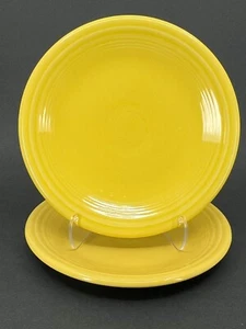 2 Fiestaware Fiesta Salad Dessert Plate SUNFLOWER YELLOW Bread Plates 7.25"D - Picture 1 of 21