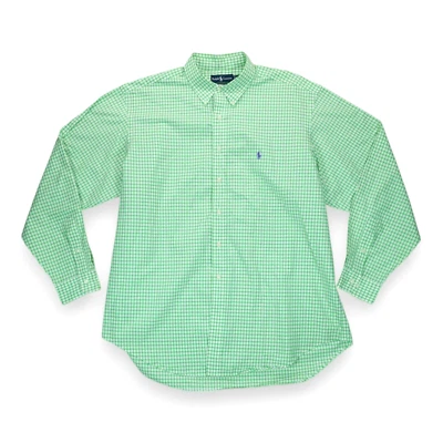 Ralph Lauren Vintage Años 90 Calce Clásico Para Hombre Talla 18 | XXL Verde Cuadros Manga Larga Foto 1 de 4