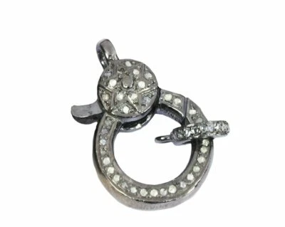 Pavé Diamante Langosta Cierres 1 pieza Collar Plata 925 Hallazgos de Joyería Foto 1 de 4