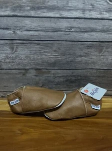 Mejale Toddler Leather Soft Sole Walking Shoes Brown Slip On Moccasins Size XL - Picture 1 of 7