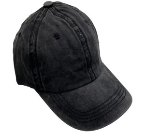 Edoneery Unisex Plain Cotton Adjustable Black Baseball Cap Hat Size One Size - Picture 1 of 11