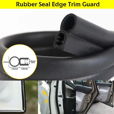 Rubber Seal Edge Trim Weatherstrip Guard with Bulb Car Door/Hood/Trunk 144'' - Image 1 of 4