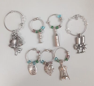 Dijes de vino 7 piezas vajilla de plata con cristales Foto 1 de 4