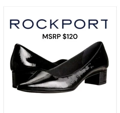 Туфли-лодочки Rockport Total Motion Gracie - черная лакированная кожа размер 8 рекомендуемая розничная цена производителя 120 долл. США - Изображение 1 из 4