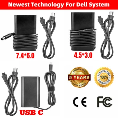 90W 65W 45W Laptop Charger Power Cord AC Adapter For Dell Inspiron Latitude XPS  - Image 1 of 4