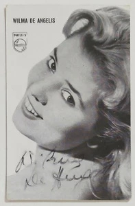 45863 181/ AUTOGRAPH on postcard - WILMA DE ANGELIS (singer) - Picture 1 of 2