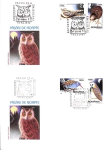 BB002 Romania unit of 2 FDCs 1998 night birds - Picture 1 of 2