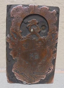 DE COLECCIÓN FCB Caballeros de Pitias Metal Madera Letera Tipo Bloque de Impresión BONITO - Imagen 1 de 2