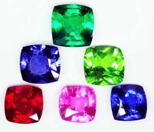 Lote de 6 piezas O261 peridoto peridoto granate zafiro rubí natural certificado 55 quilates - Imagen 1 de 12