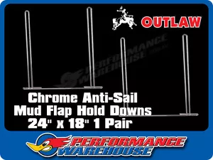 (2) Chrome Anti-Sail Mud Flap Hold Downs 24 Inch x 18 Inch New - Bild 1 von 1