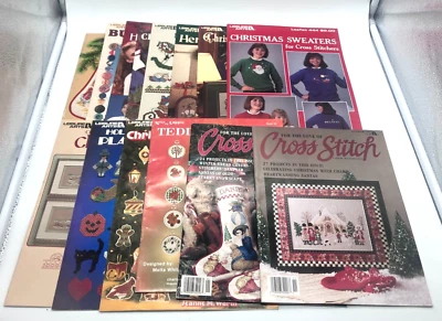 14 Vintage Leisure Arts Christmas Leaflet Books Cross Stitch Patterns SEE DESC.. - Image 1 of 4