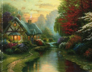 Thomas Kinkade A QUIET EVENING 500 Pieces BOXLESS Jigsaw Puzzle Cottage 100% - Picture 1 of 2