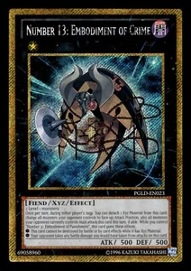 Number 13: Embodiment of Crime PGLD-EN023 Gold Rare Yugioh Card - Picture 1 of 2