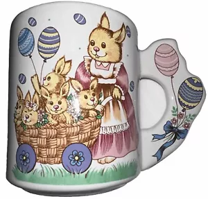 Taza de té café huevos conejitos de Pascua vintage años 80 Cottagecore granja primavera - Imagen 1 de 4