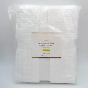 Falda Cama Pottery Barn Cameron Matelasse Doble Cama Naturals Orgánica NUEVA - Imagen 1 de 6