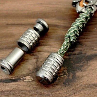 Titanium Knife Lanyard Bead Paracord End Pendant EDC Charm Zipper Pull DIY - Image 1 of 4