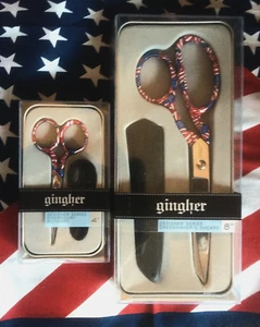 GINGHER DESIGNER SCISSORS RED WHITE AND BLUE ~ FREEDOM  8' OR 4" - Picture 1 of 4