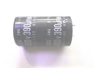 Capacitor   Electrolytic  390uf/microfarad  400v/volt  snap-mount   (Quantity 1) - Picture 1 of 5