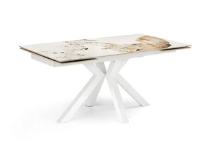 Extendable Rectangular Stone Effect Marble Dining Table CIC-740 - Picture 1 of 6