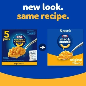 Kraft Original Mac N Cheese Dinner, Confezione da 5 ct, Scatole da 7,25 oz, Scaffale-Stabile - Foto 1 di 1