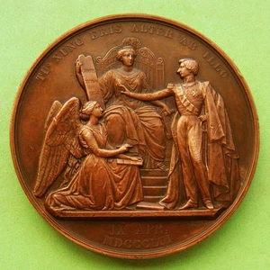 Majority of Duke of Brabant Prince Leopold Belgium 1853 Bronze Medal by L WIENER - Picture 1 of 3
