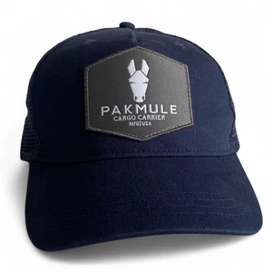 Pakmule Cargo Carrier Navy Blue Trucker Hat Adjust Snapback Mesh Logo Patch Cap - Picture 1 of 12