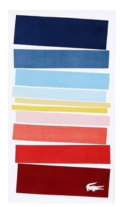 Toalla de playa LACOSTE RAYAS DE VERANO 36" X 72", ¡NUEVA CON ETIQUETAS! - Imagen 1 de 6