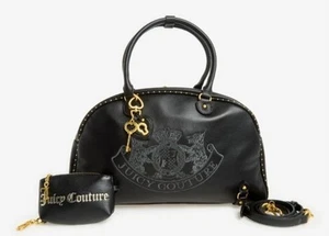 Juicy Couture Black Twig Dog Logo Maxi Bowling Bag Brand New With Tags - Picture 1 of 2
