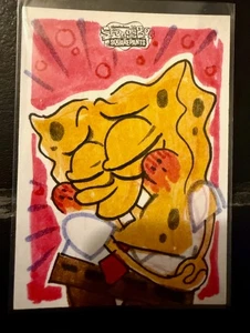 2025 Topps Chrome SPONGEBOB SQUAREPANTS Authentic Sketch Card 1/1 Joey Mason - Picture 1 of 2