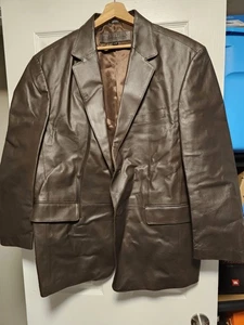 Giacca Stafford Essential Blazer Uomo Grande Pelle Marrone Classica Lusso - Foto 1 di 4