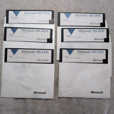 Microsoft 4.01 MS-DOS Operating System 5.25" Floppy Floppies 1988 - Image 1 of 4