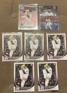 2025 Bowman Roki Sasaki Base RC & RC Insert Lot (7) Los Angeles Dodgers - Bild 1 von 2