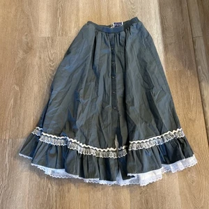 VINTAGE 70s Western Rockmount Ranch Wear Custom Fit Womens Denim Skirt USA Made - Picture 1 of 10