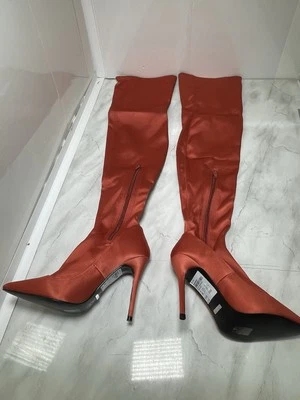 New Look Thigh High Boots Bellini Over Knee Stiletto Heel Women's Stretch Sexy - Image 1 of 4