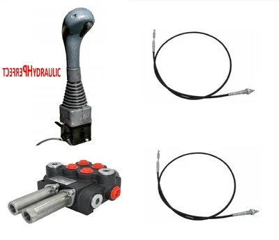 CABLE REMOTE CONTROL VALVE KIT 2 SECTIONS 80L JOYSTICK OPEN CENTER 1xFLOATING ex - Image 1 of 4
