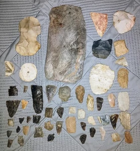 Lot 52 Authentic Prehistoric Arrowheads Flint Tool, Indian Artifact Relics Lithi - Picture 1 of 21