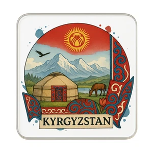 Kyrgyzstan Fridge Magnet: Cute Handmade Travel Souvenir Gift - Foto 1 di 5