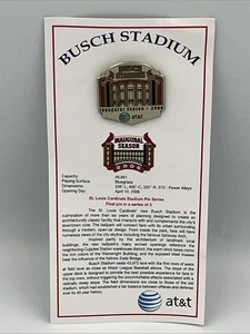 St Louis Cardinals Busch Stadium 2006 Inaugural Season Pin AT&T Final Pin Of 3 - Picture 1 of 3