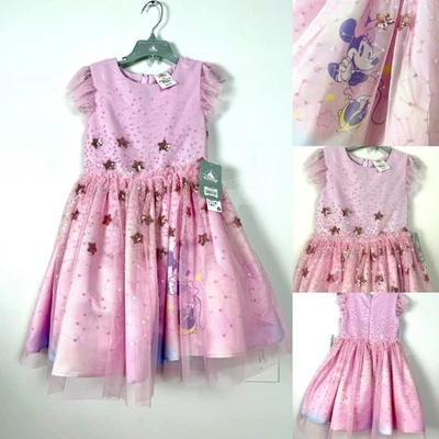 NWT Disney Toddler Girls Size 5/6 Minnie Mouse Dress Pink & Blue Sequins - Image 1 of 4
