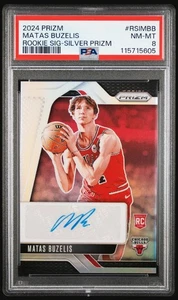 2024 Panini Silver Prizm Matas Buzelis Chicago Bulls RC Rookie AUTO PSA 8 - Bild 1 von 3
