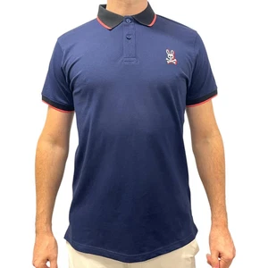 NWT Psycho Bunny Men's Polo Shirt Logo Embroidery Navy Blue Size XL Short Sleeve - Picture 1 of 7