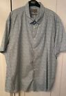Mens M&S Collection Short Sleeve White & Green Print Shirt Size XXL