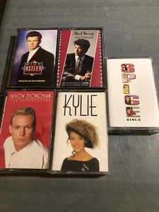 1980s /90s Cassette Tapes X5 Kylie Jason Spice Girls Paul Young Rick Astley - Picture 1 of 7