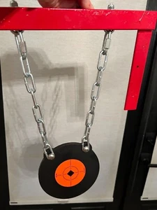 Target (Steel) AR 500 3/8 w/ adjustable chain and Steel Holding Bracket. 6 in. - Picture 1 of 4